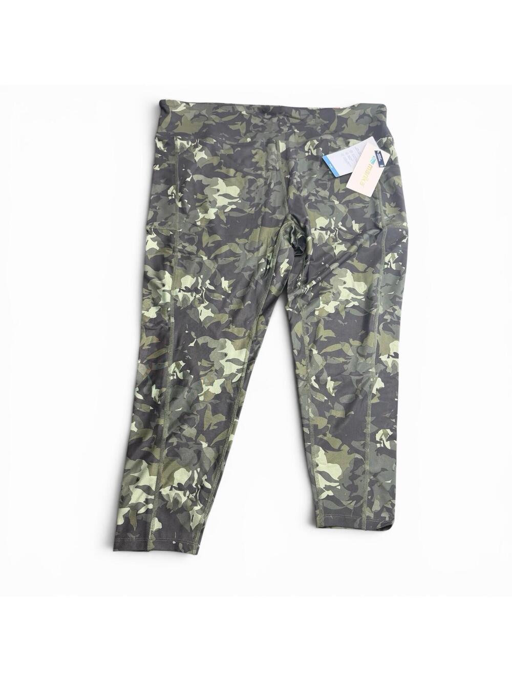Marika Sport Legging Adult Green Stretch Yoga Camouflage Athletic Womens 3XL